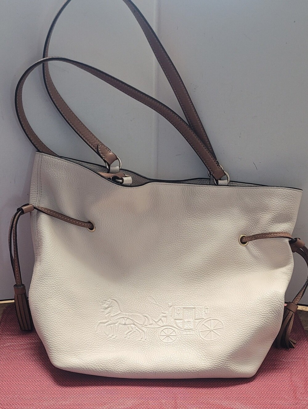 Women's COACH Cream Tote Bag